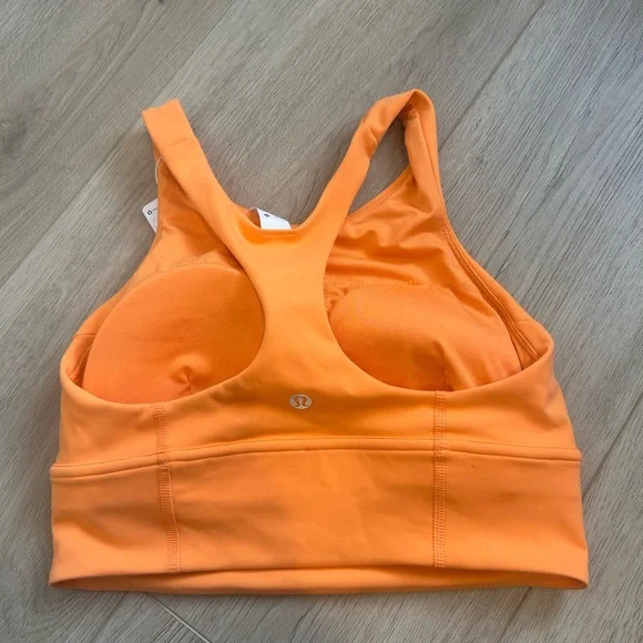 NWT Lululemon Wunder Train Long Line Bra Orange Size 6 C/D Cup Athletic Racer - Picture 3 of 9